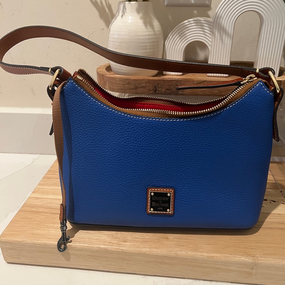 DOONEY & BOURKE French Blue Pebble Grain Leather Baguette Bag - Picture 5 of 13
